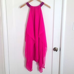 Belle Badgely Mischka Trapeze Halter Pink Cocktail Dress Size 2